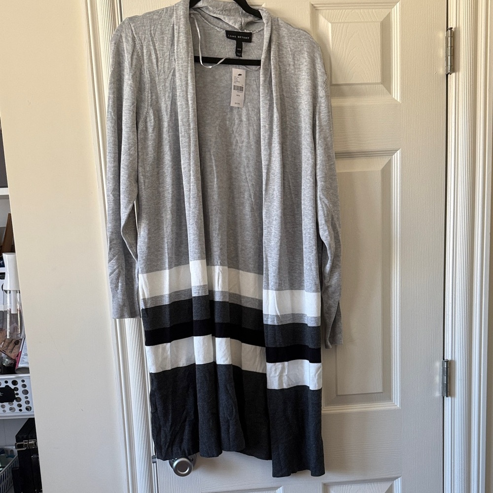 NWT Lane Bryant Light Gray Cardigan